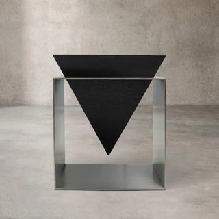 Architectural Walnut Pyramid Accent Table