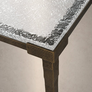 Hammered Antique Brass Coffee Table with Sculptural Metal Frame