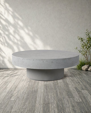 Modern Round Outdoor Concrete Coffee Table
