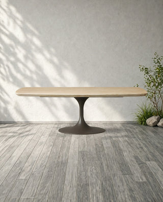 Outdoor Dining Table with Launette Base – Modern Weather-Resistant Patio Table