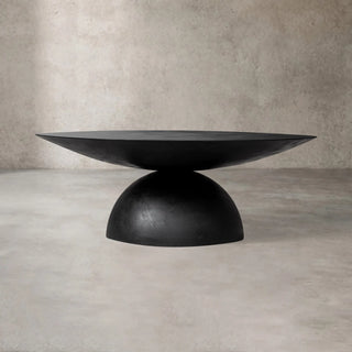 Kyoto Modern Black Nickel Cast Aluminum Round Coffee Table