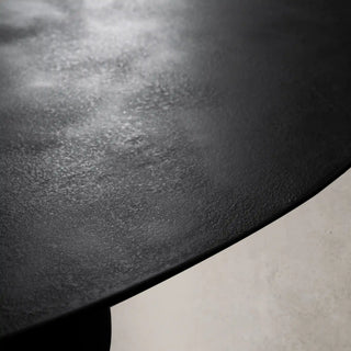Kyoto Modern Black Nickel Cast Aluminum Round Coffee Table