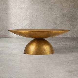 Kyoto Modern Black Nickel Cast Aluminum Round Coffee Table