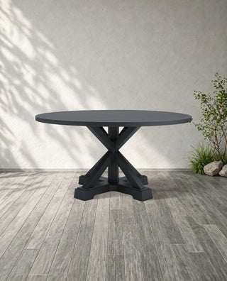 Modern Aluminum Round Outdoor Dining Table for Patio Backyard