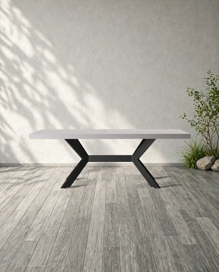 Outdoor Rectangular Dining Table with Apex Base – Modern Patio Table