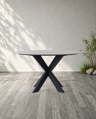 Outdoor Round Dining Table with Apex Base – Modern Weather-Resistant Patio Table