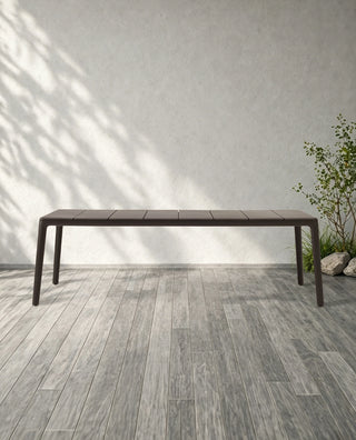 Puglia Outdoor Aluminum Rectangular Dining Table – Weather-Resistant Patio Table