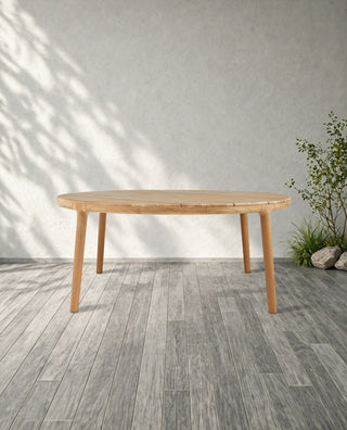 Puglia Outdoor Teak Round Dining Table – Weather-Resistant Patio Table