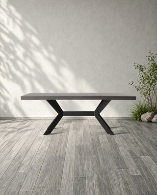 Outdoor Rectangular Dining Table with Apex Base – Modern Patio Table