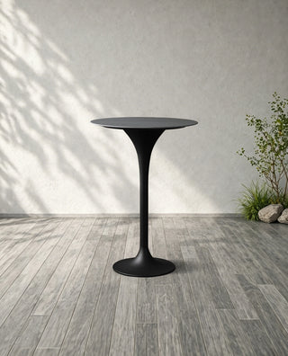 Round Outdoor Bar Table with Tulip Base – Modern Weather-Resistant Patio Table