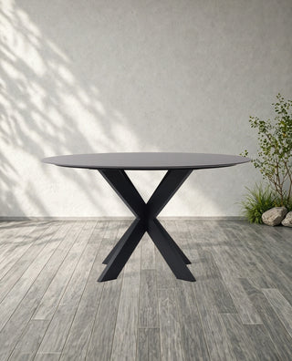 Outdoor Round Dining Table with Apex Base – Modern Weather-Resistant Patio Table