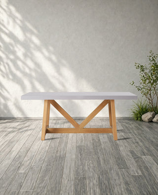 Outdoor Rectangular Dining Table with French Beam Base – Modern Patio Table