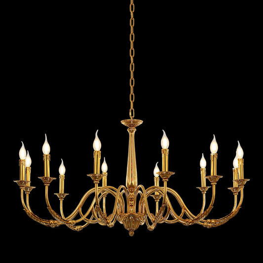 12 Lights Antique Brass Chandelier for Sale Baroque Style Chandelier Lighting for Living Room