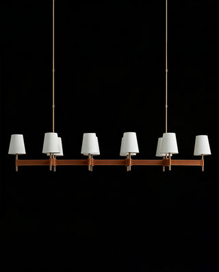 Theron Linear Chandelier Industrial Brass Glass Cone Pendant Light for Kitchen Island