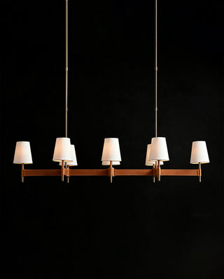 Theron Linear Chandelier Industrial Brass Glass Cone Pendant Light for Kitchen Island