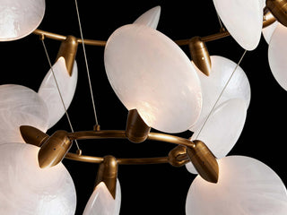 Lyla Double Ring Halo Chandelier 2-Tier Modern Glass LED Ceiling Light for Dining Room