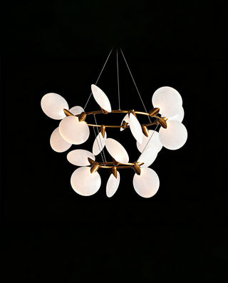 Lyla Double Ring Halo Chandelier 2-Tier Modern Glass LED Ceiling Light for Dining Room