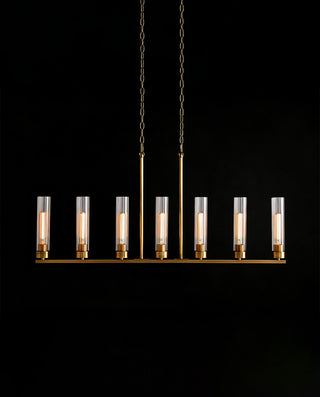Andreas Linear Brass Glass Chandelier
