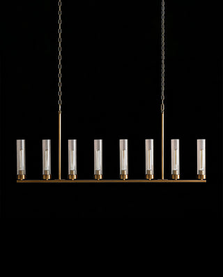 Andreas Linear Brass Glass Chandelier