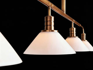 Theron Linear Chandelier Modern Glass Cone Brass Pendant Light for Kitchen Island