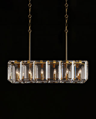 40 Inch Modern Rectangle Crystal Chandelier for Dining Room XS2024-30202L40