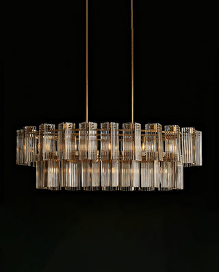 Delsie 63” Oval Smoke Glass Chandelier XS2024-30701L63S