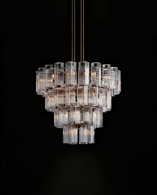 Delsie 48” Round Tiered Smoke Glass Chandelier XS2024-30702D48S