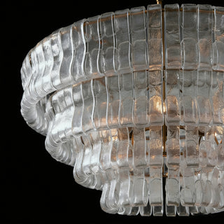 Ghiaccio 36" Round Clear Glass Chandelier - Organic Modern Luxury Light for All Spaces