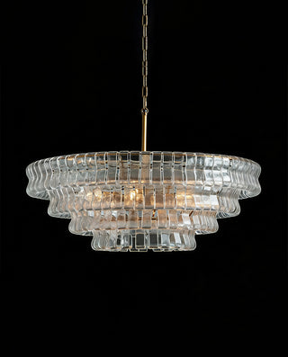 Ghiaccio 36" Round Clear Glass Chandelier - Organic Modern Luxury Light for All Spaces