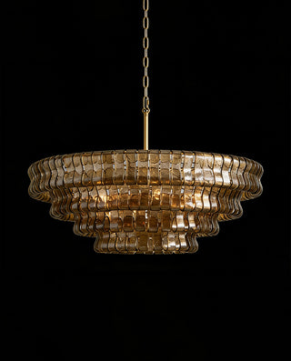 Ghiaccio Glass 36" Round Chandelier - Organic Modern Luxury Light for Home & Commercial Spaces
