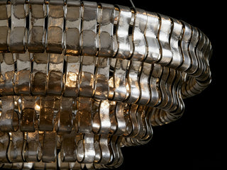 Ghiaccio 54″ W Organic Modern Chandelier (XS2024-31003S) - Brass/Bronze Textured Glass Luxury Light for Home & Commercial Spaces