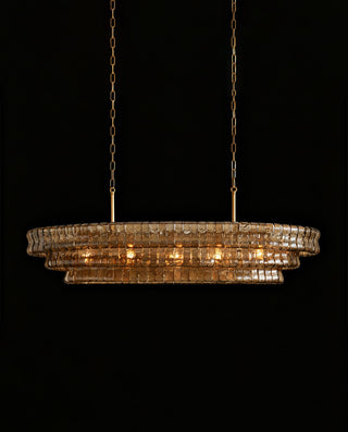 Ghiaccio 54″ W Organic Modern Chandelier (XS2024-31003S) - Brass/Bronze Textured Glass Luxury Light for Home & Commercial Spaces