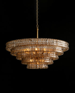 Ghiaccio Glass 36" Round Chandelier - Organic Modern Luxury Light for Home & Commercial Spaces