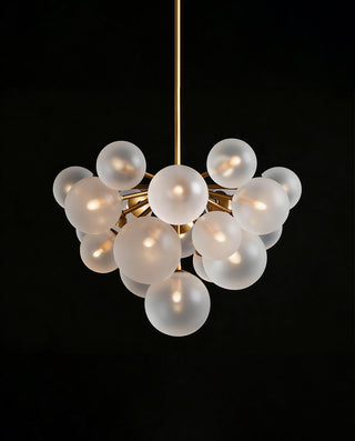 Mandoza Brass Mango Wood Chandelier - Modern Boho Pendant Light for Dining Room & Foyer