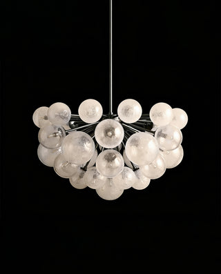 Mandoza Brass Mango Wood Chandelier - Modern Boho Pendant Light for Dining Room & Foyer