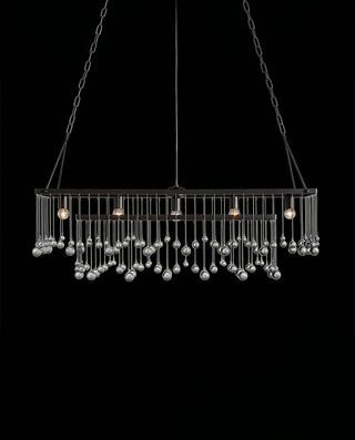 Aubrey Brass Rectangular Chandelier - Modern Statement Pendant Light for Dining Room & Kitchen Island