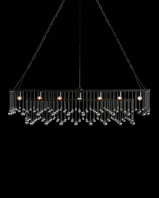 Aubrey Brass Rectangular Chandelier - Modern Statement Pendant Light for Dining Room & Kitchen Island