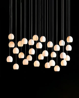 Arica Rectangular Chandelier Modern Alabaster Stone Linear Pendant Light for Kitchen Island