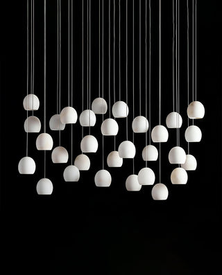Arica Rectangular Chandelier Modern Alabaster Stone Linear Pendant Light for Kitchen Island