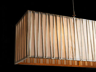 Arica Rectangular Chandelier Alabaster Stone Linear Pendant Light for Dining Room