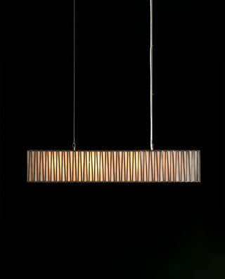 Arica Rectangular Chandelier Alabaster Stone Linear Pendant Light for Dining Room