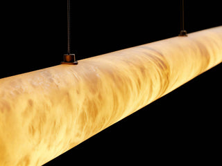 Halima Linear Chandelier Spanish Alabaster Stone LED Pendant Light for Dining Room