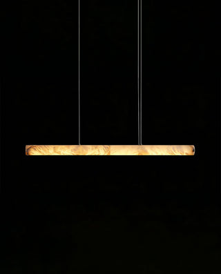 Halima Linear Chandelier Spanish Alabaster Stone LED Pendant Light for Dining Room