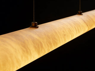 Halima Linear Chandelier Spanish Alabaster Stone LED Pendant Light for Dining Room