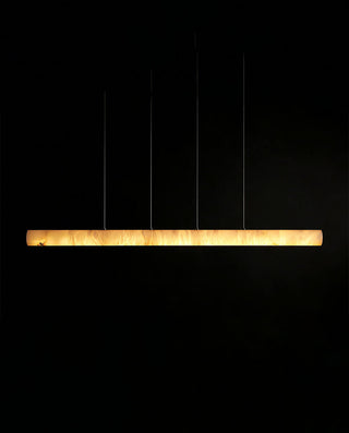 Halima Linear Chandelier Spanish Alabaster Stone LED Pendant Light for Dining Room
