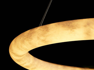 Alabaster LED Halo Chandelier – Modern Adjustable Pendant Lighting
