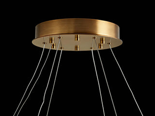 Alabaster LED Halo Chandelier – Modern Adjustable Pendant Lighting