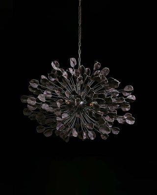 Ceramic Leaf Round Chandelier – Adjustable Height Iron Frame Ceiling Light