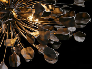 Ceramic Leaf Round Chandelier – Adjustable Height Iron Frame Ceiling Light