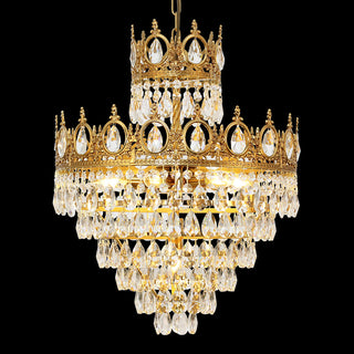 18 Inch Small Crystal Chandelier for Extrance Empire Style Brass Chandelier